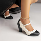 Amy™ | Escarpins bicolores élégants à talon confortable