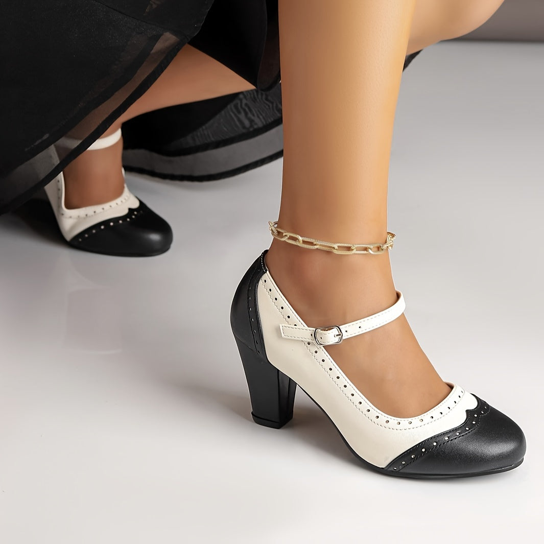 Amy™ | Escarpins bicolores élégants à talon confortable